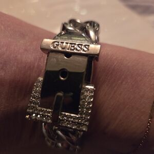 Guess Silver Bracelet with Rhinestones